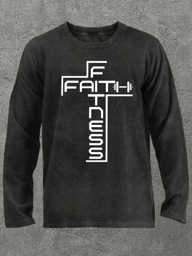 Faith and Fitness Washed Gym Long Sleeve Shirt