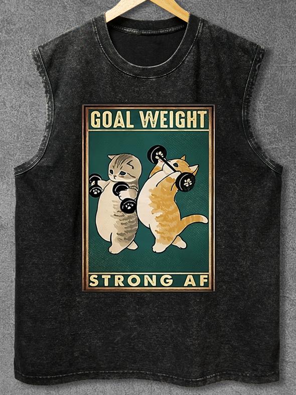 GOAL WEIGHT STRONG AF Washed Gym Tank