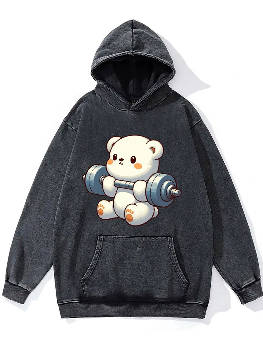 WEIGHTLIFTING TOY BEAR Washed Gym Hoodie
