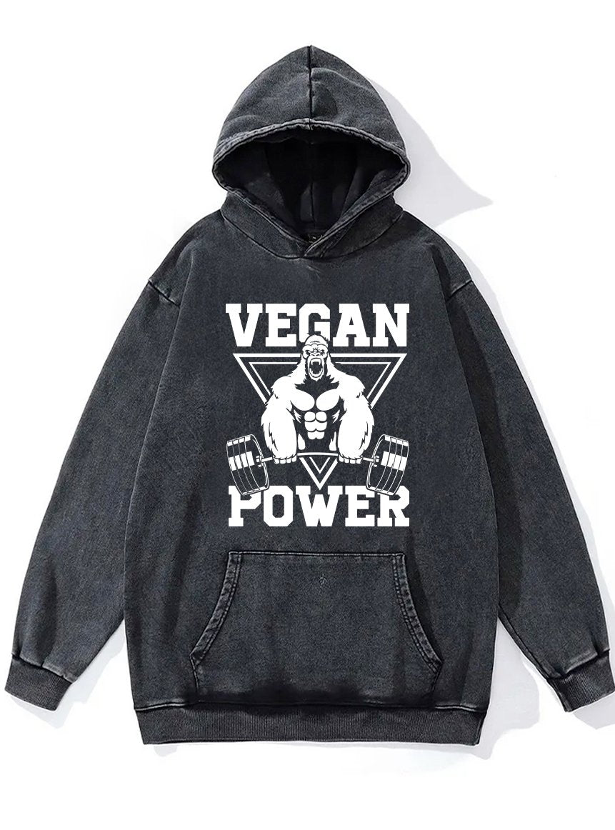 VEGAN POWER Washed Gym Hoodie