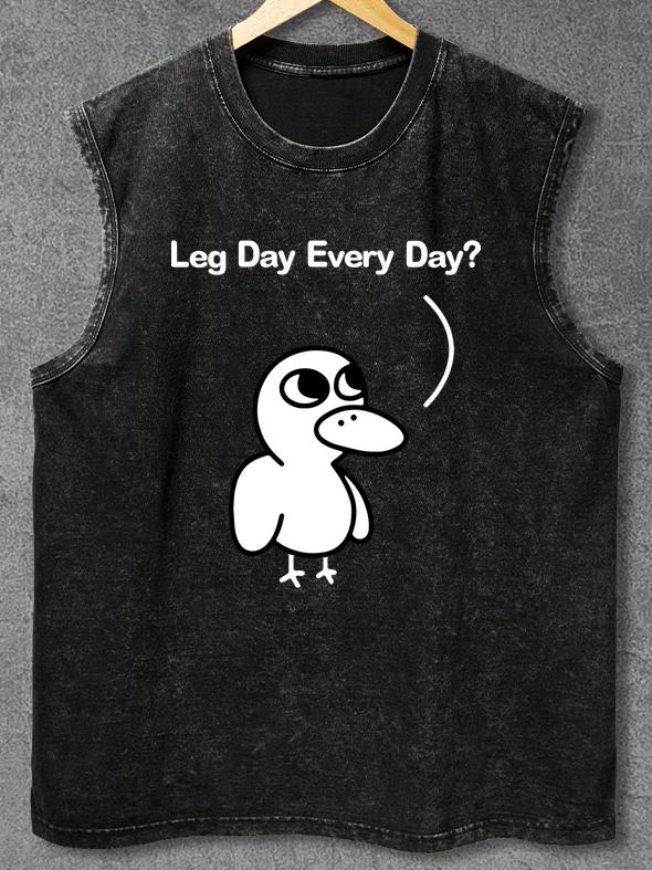 LEG DAY EVERY DAY Washed Gym Tank