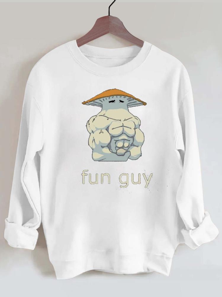 Fun Guy Bodybuilder Mushroom Gym Sweatshirt