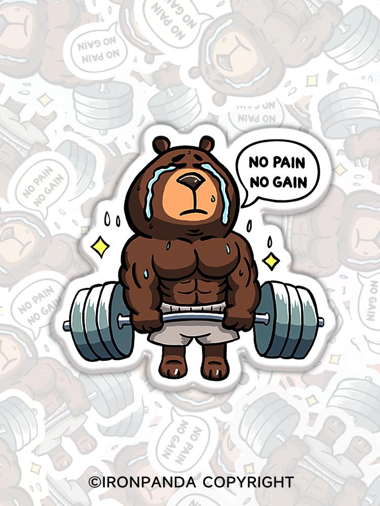IronPanda no pain no gain weightlifting bear Fridge Magnet