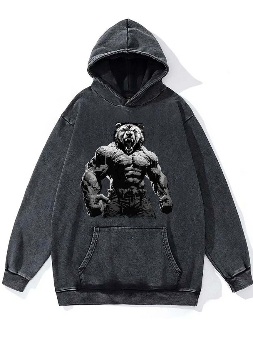 ROARING BEAR Washed Gym Hoodie