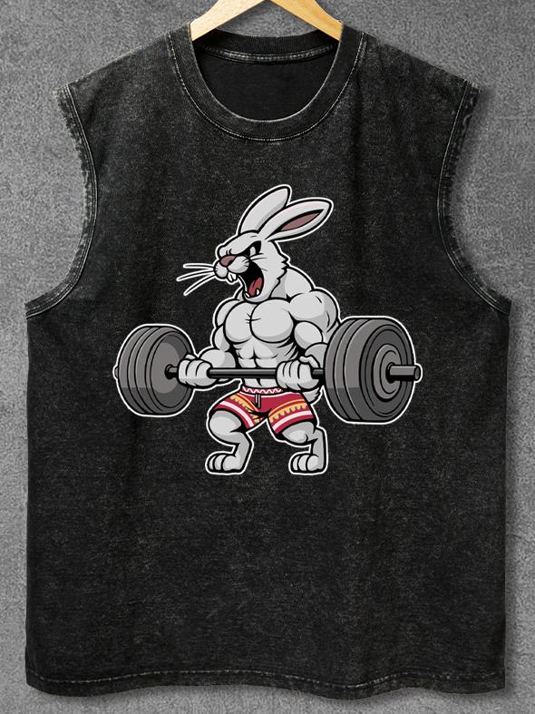 WEIGHTLIFTING RABBIT Washed Gym Tank