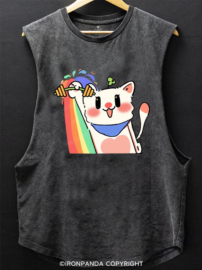 rainbow cat lift SCOOP BOTTOM COTTON TANK