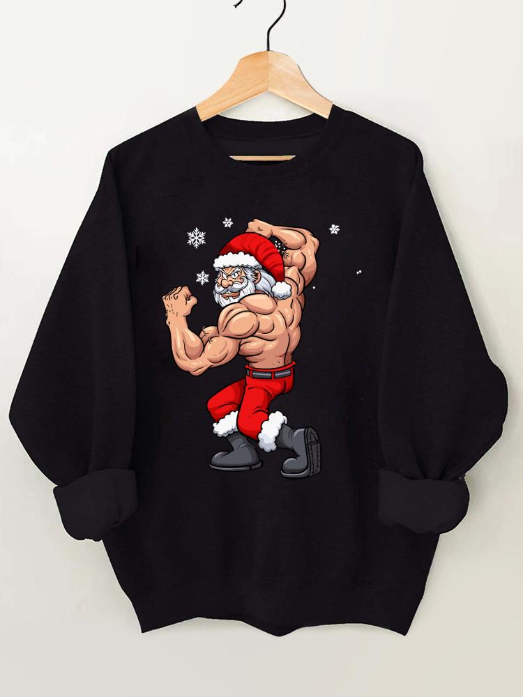 Bobybuilder Santa Claus Gym Sweatshirt