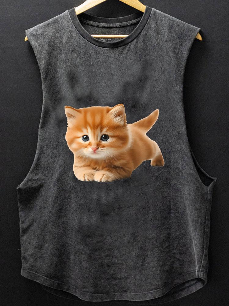 fitness cat BOTTOM COTTON TANK