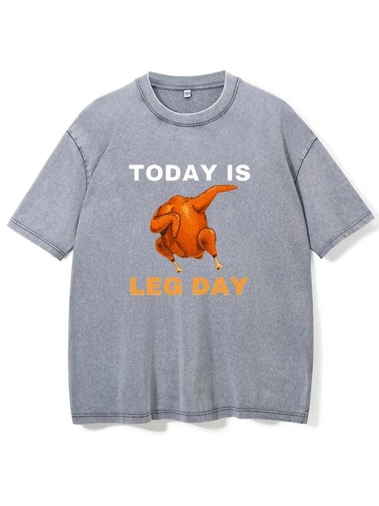 LEG DAY Washed Gym Shirt