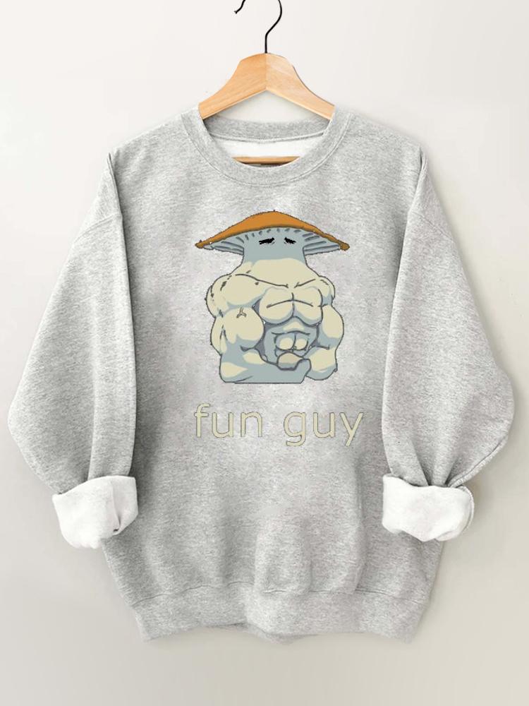 Fun Guy Bodybuilder Mushroom Gym Sweatshirt