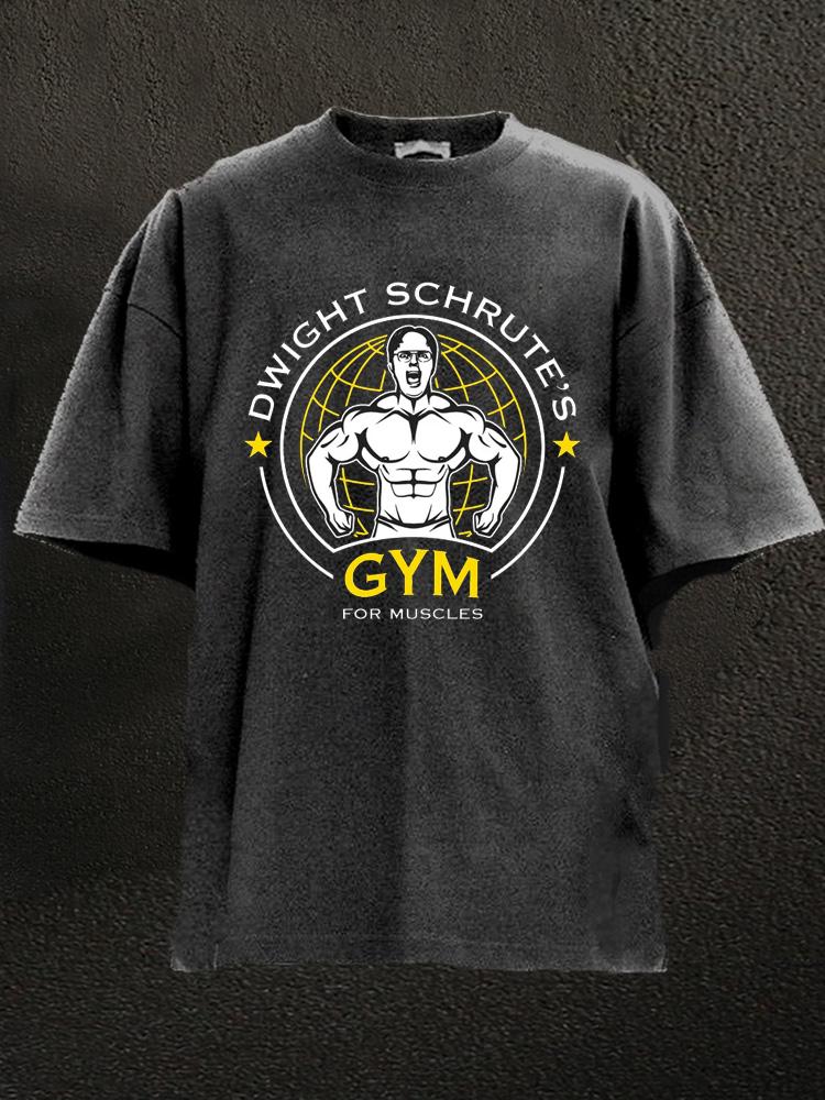 Dwight Schrute’s Gym For Muscles Washed Gym Shirt