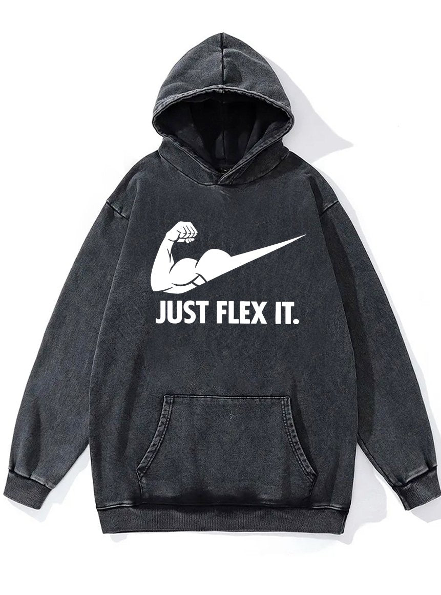 JUST FLEX IT Washed Gym Hoodie