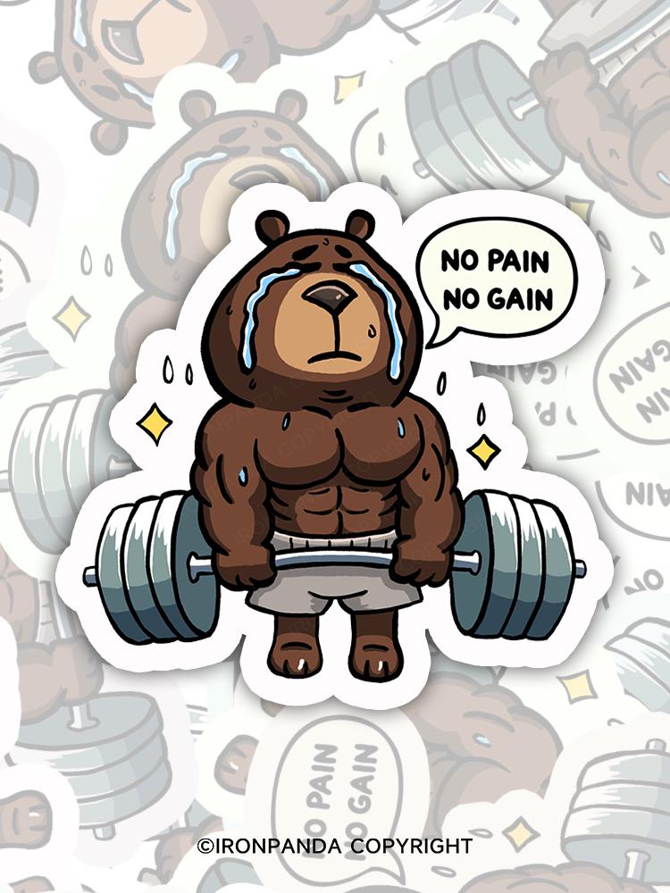 IronPanda no pain no gain Sticker