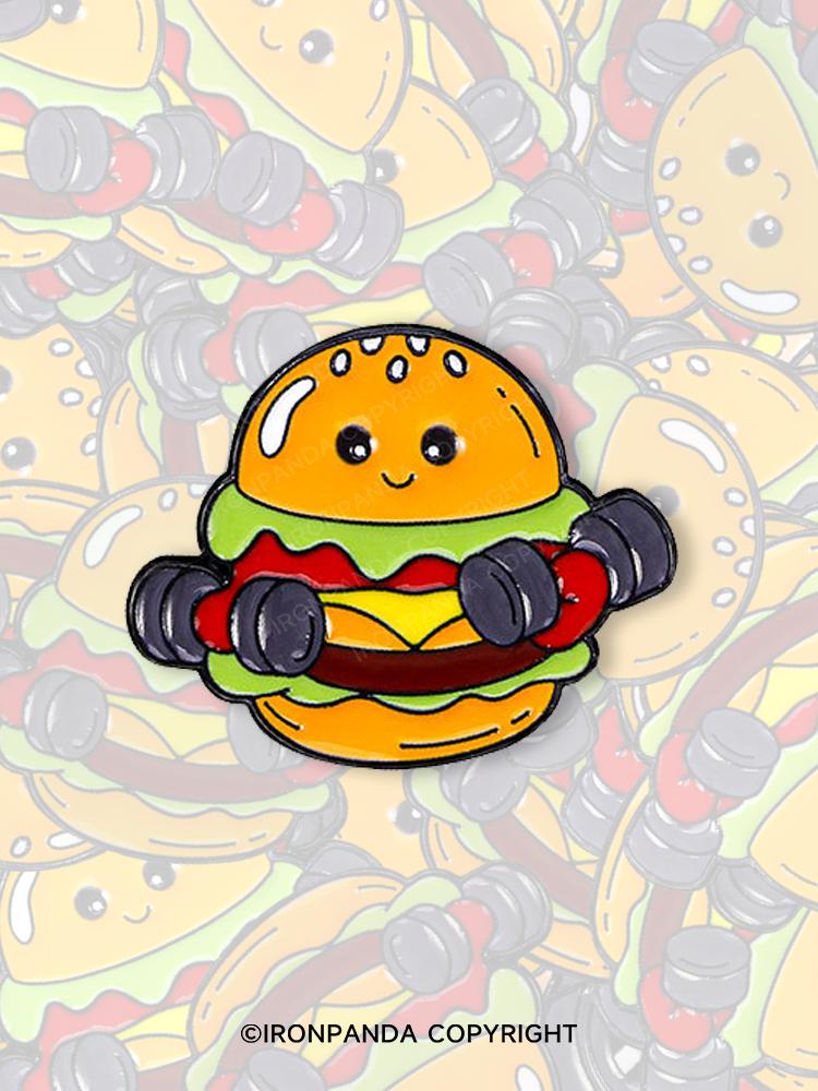 IronPanda Weightlifting Hamburger Pin