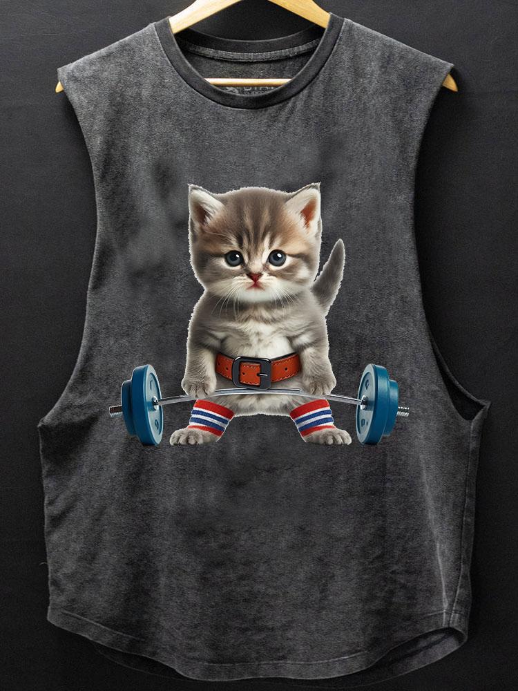 fitness cat BOTTOM COTTON TANK