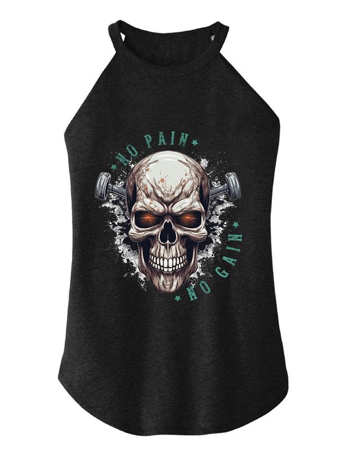 NO PAIN NO GAIN TRI ROCKER COTTON TANK