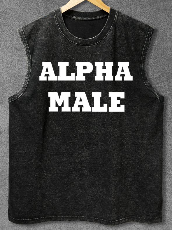 ALPHA MALE Washed Gym Tank