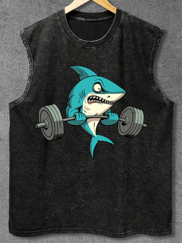 LIFTING SHARK Washed Gym Tank