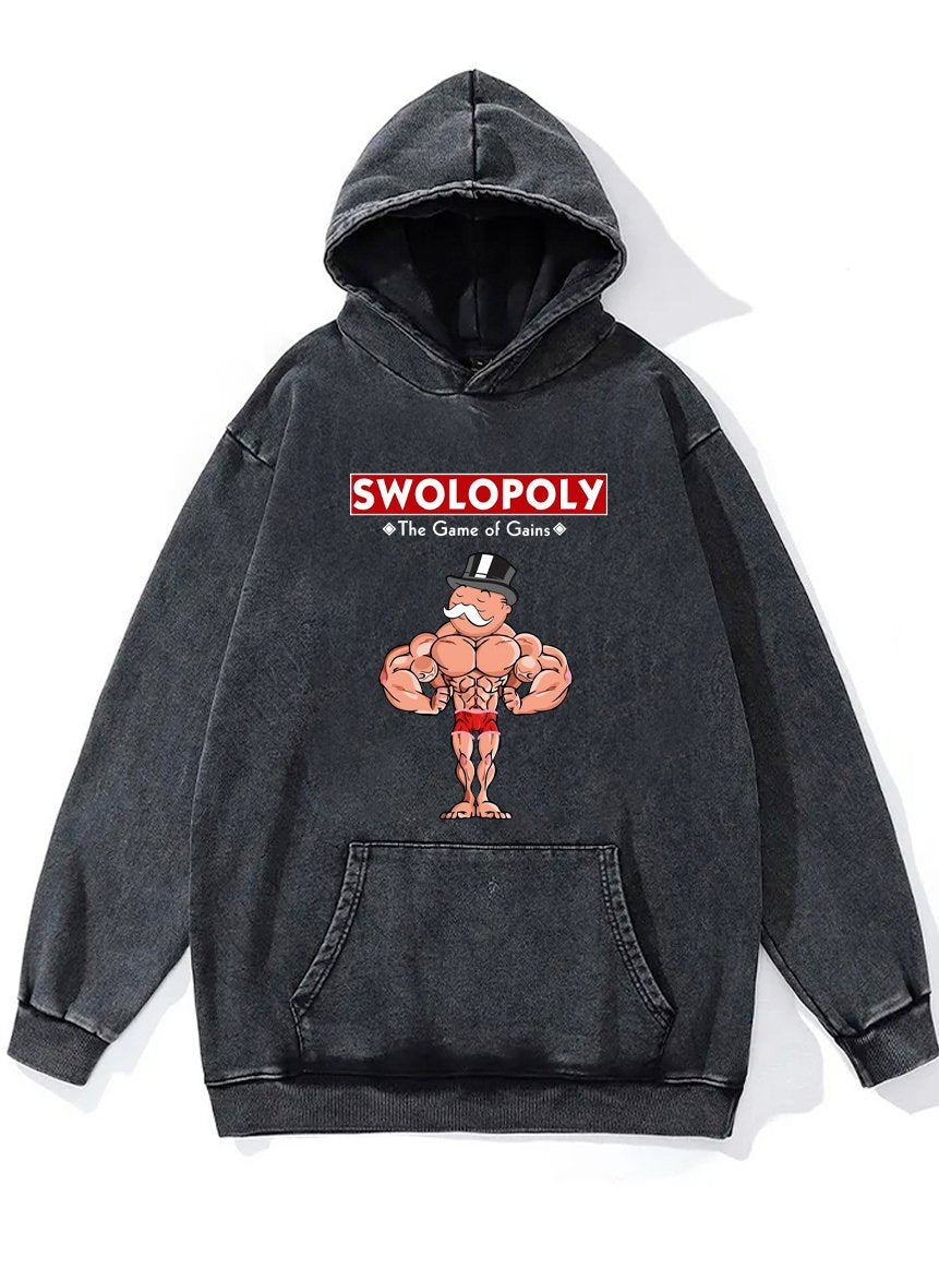 SWOLOPOLY Washed Gym Hoodie