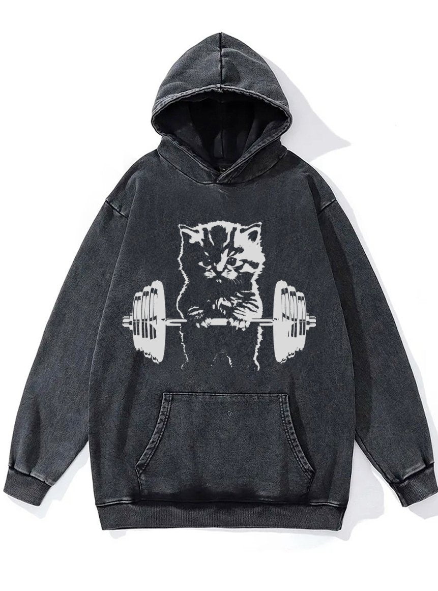 WEIGHTLIFTING CAT Washed Gym Hoodie