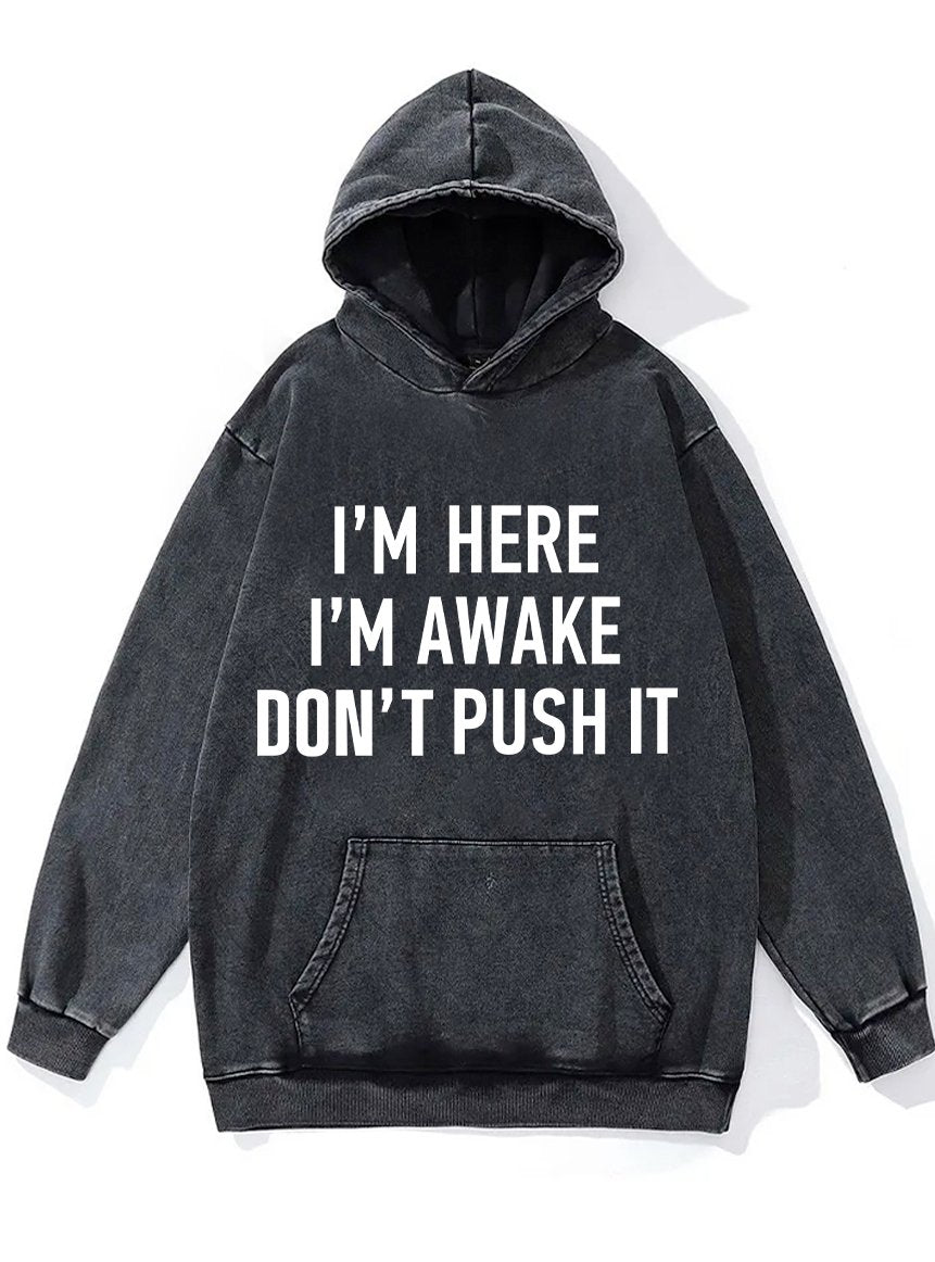 DON'T PUSH IT Washed Gym Hoodie