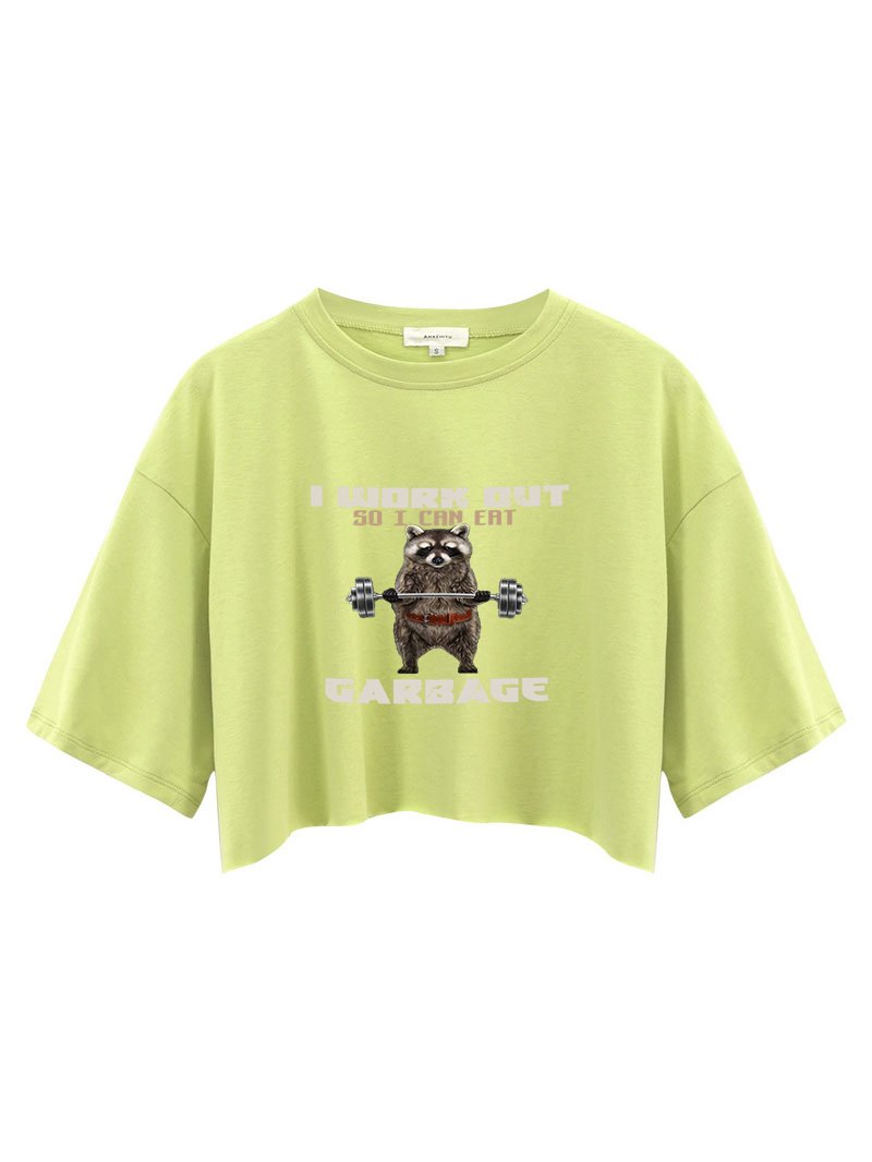 I WORK OUT SO I CAN EAT GARBAGE Crop Tops