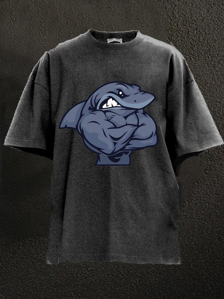 Muscle Shark Washed Gym Shirt