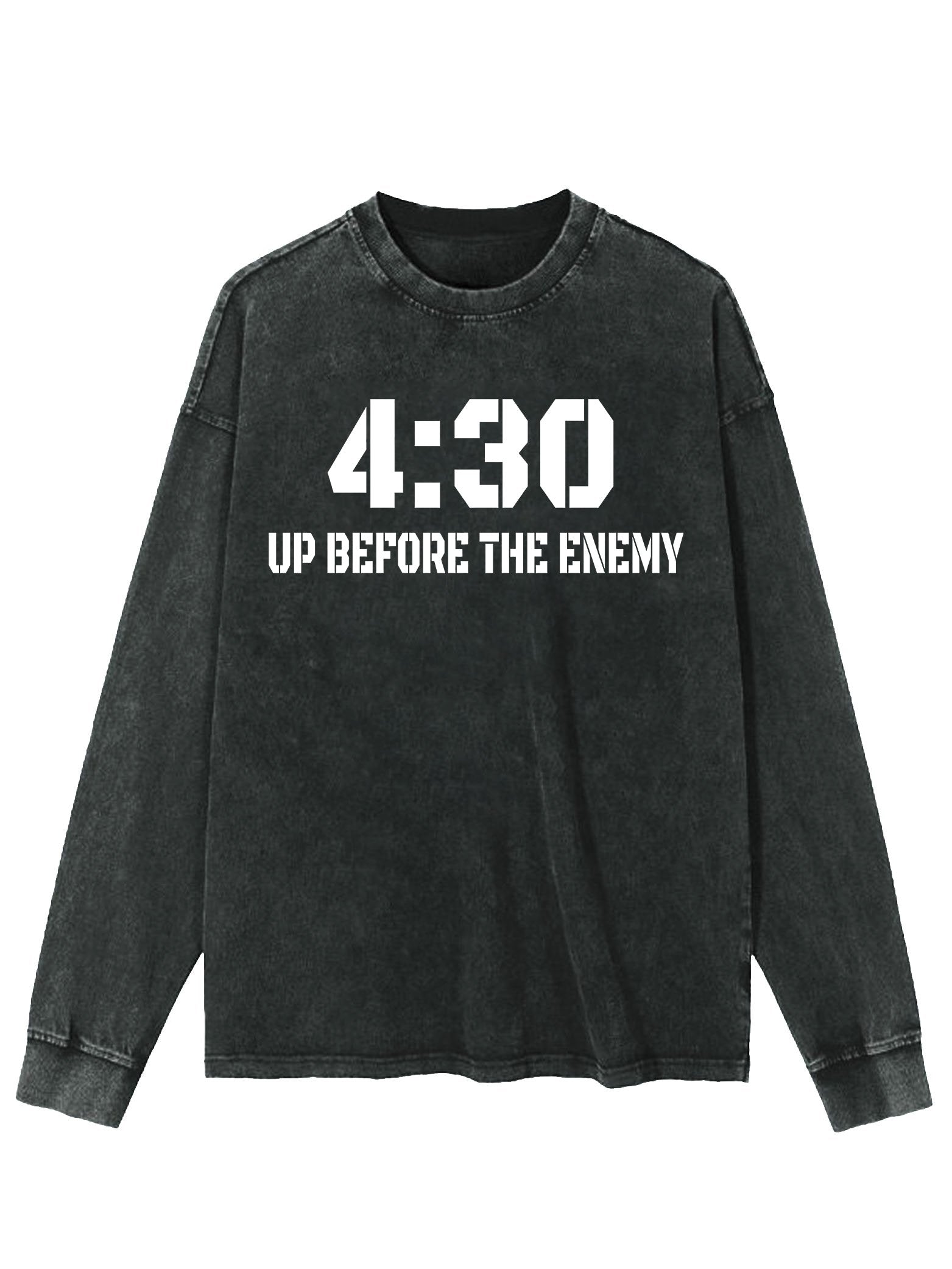 UP BEFORE THE ENEMY WASHED LONG SLEEVE SHIRT