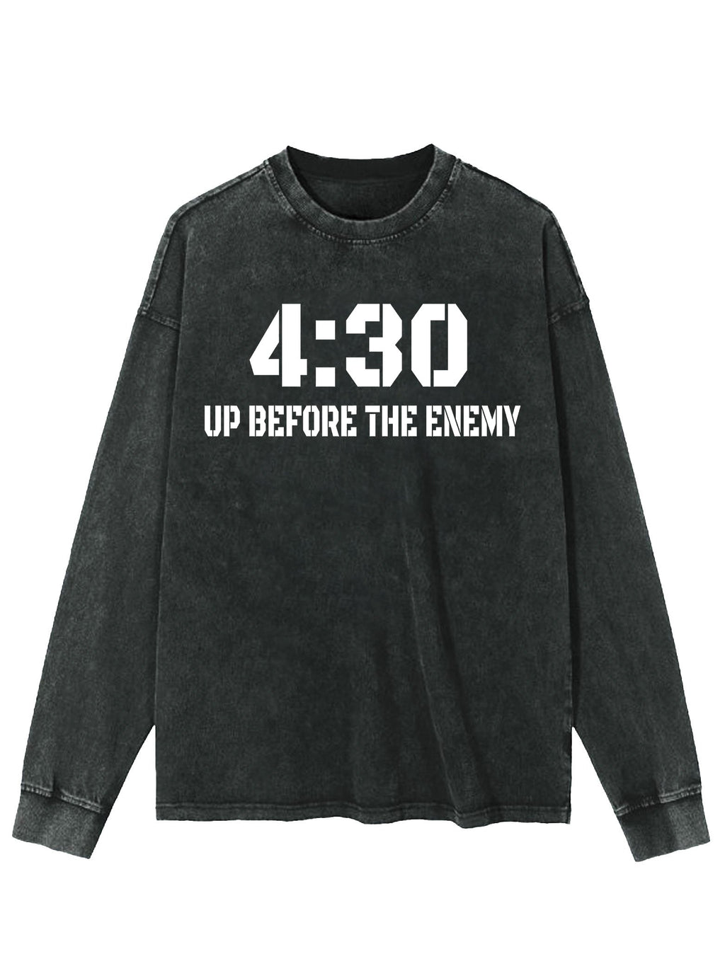 UP BEFORE THE ENEMY WASHED LONG SLEEVE SHIRT