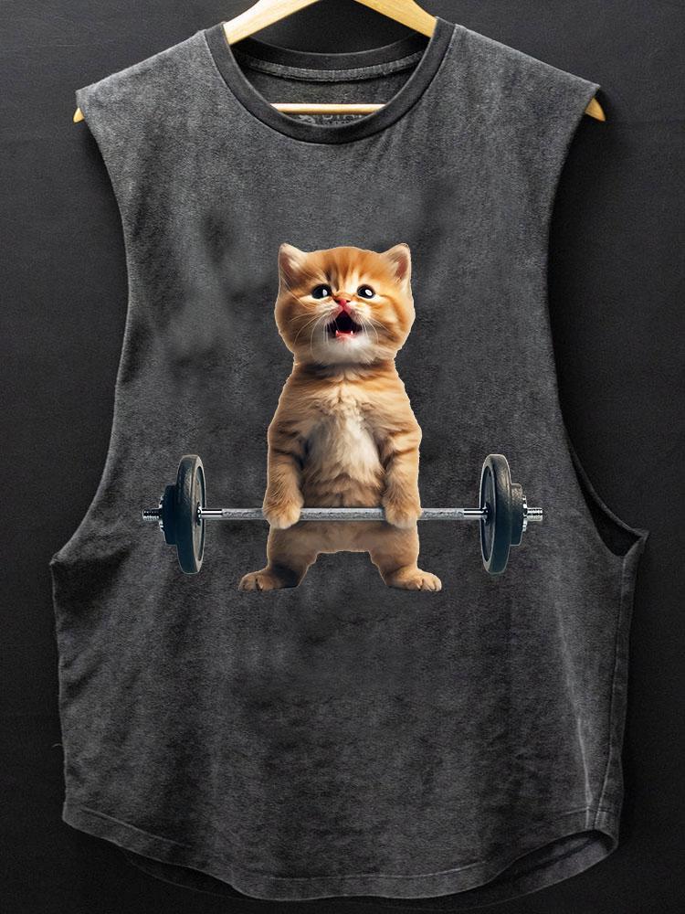 fitness cat BOTTOM COTTON TANK