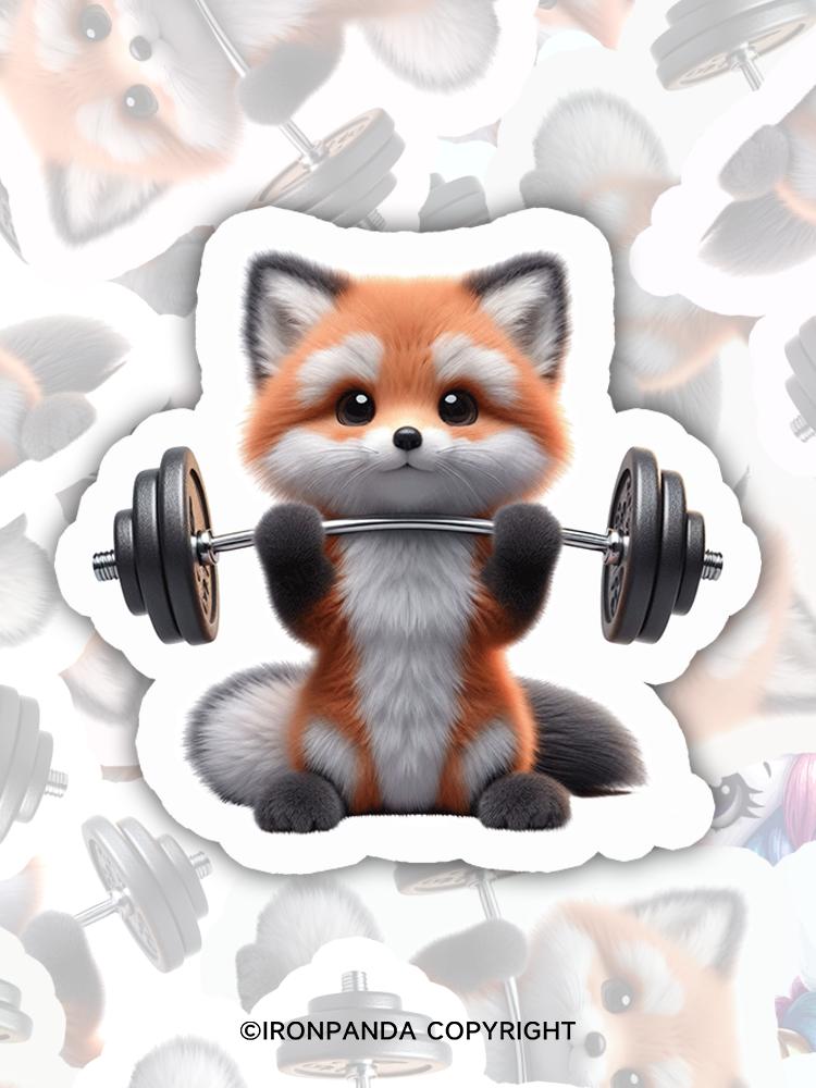 IronPanda fox weightlifting Sticker