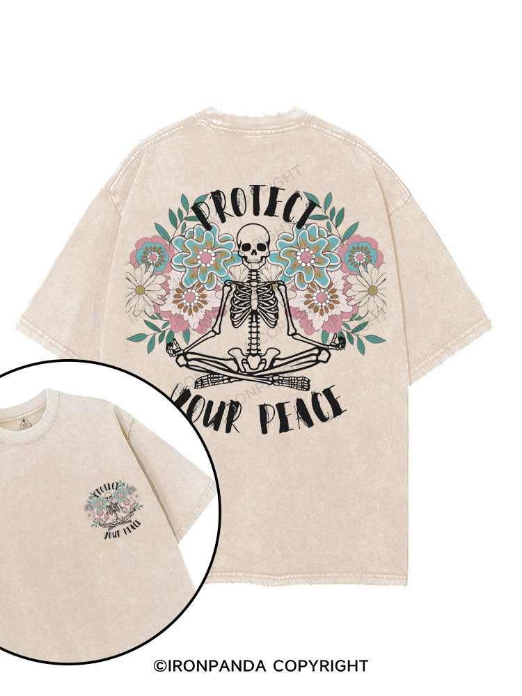 PROTECT YOUR PEACE printed Gym Shirt