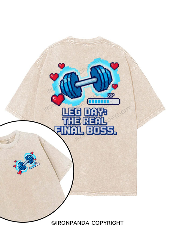 LEG DAY THE REAL FINAL BOSS printed Gym Shirt