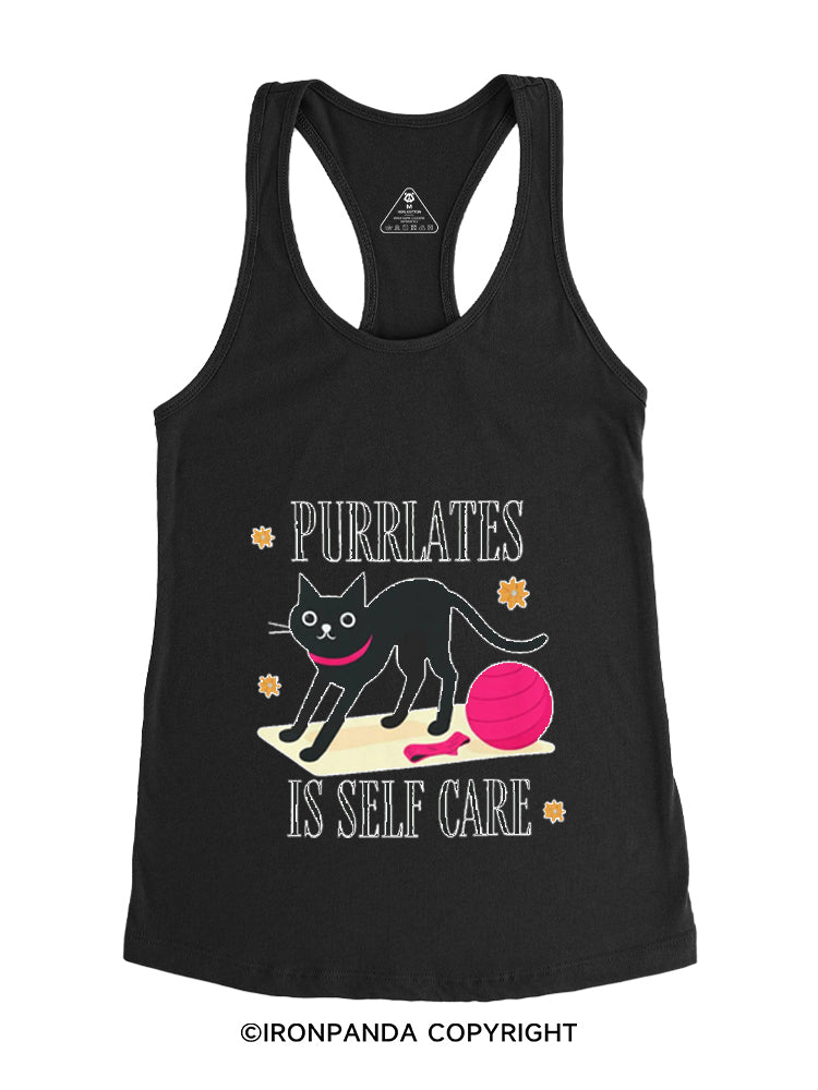 PURRLATES IS SELF CARE Gym Racerback Tank