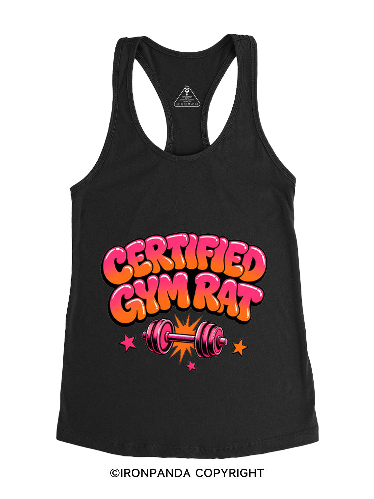 CERTIFIED GYM RAT FUNNY Gym Racerback Tank