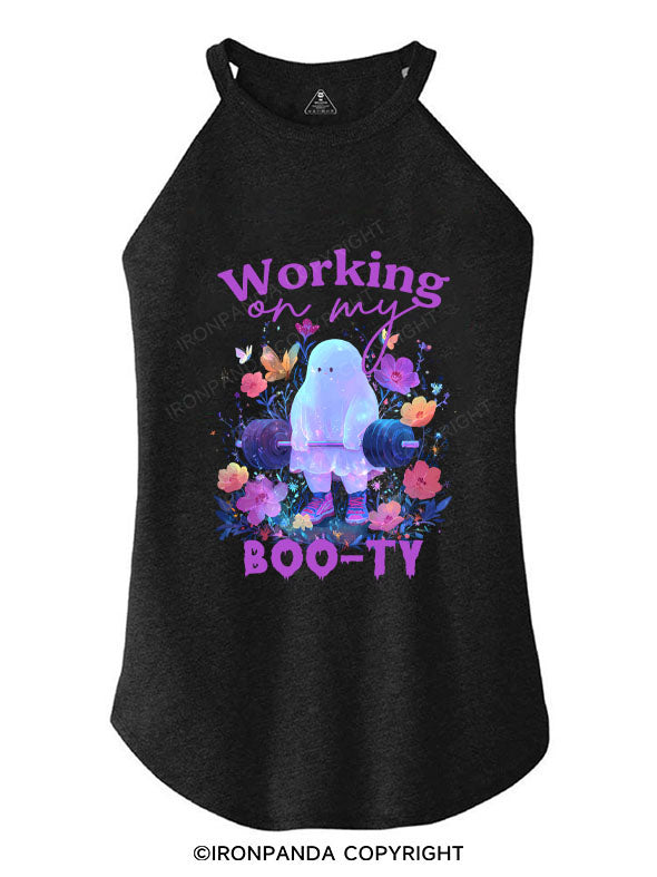 WORKING ON MY BOOTY TRI ROCKER COTTON TANK