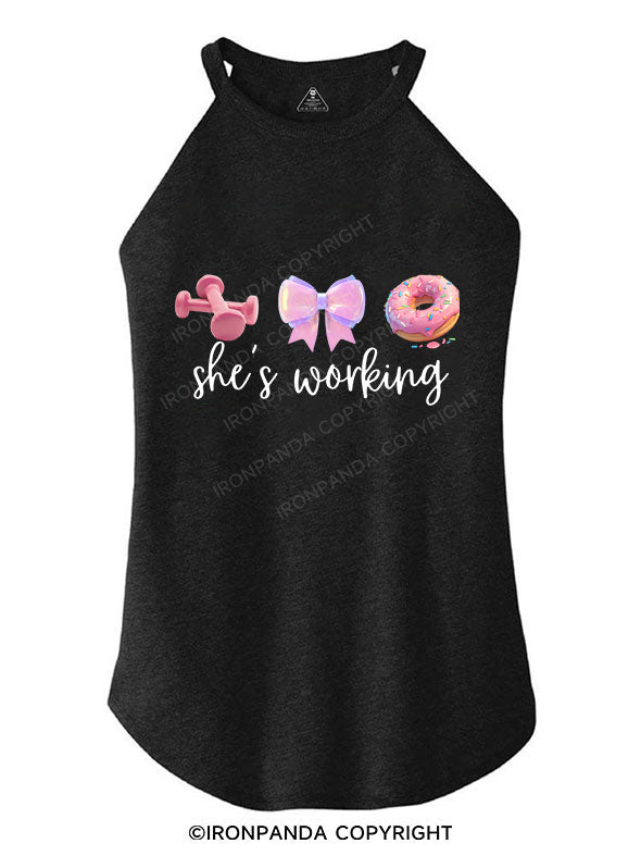 She's working TRI ROCKER COTTON TANK