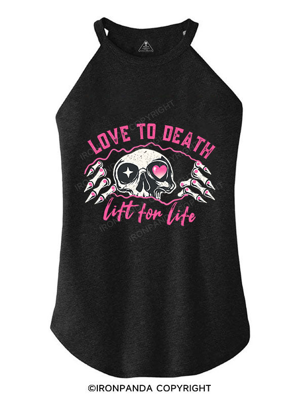 LOVE TO DEATH, LIFT FOR LIFE TRI ROCKER COTTON TANK
