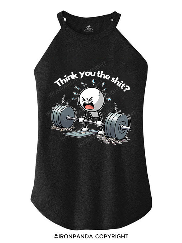 THINK YOU THE SHIT TRI ROCKER COTTON TANK