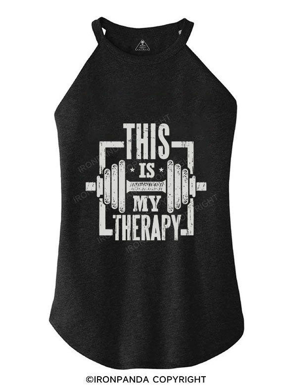 THIS IS MY THERAPY TRI ROCKER COTTON TANK
