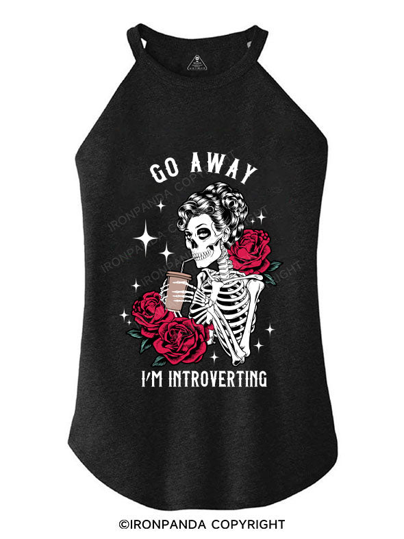 GO AWAY I'M INTROVERTING TRI ROCKER COTTON TANK
