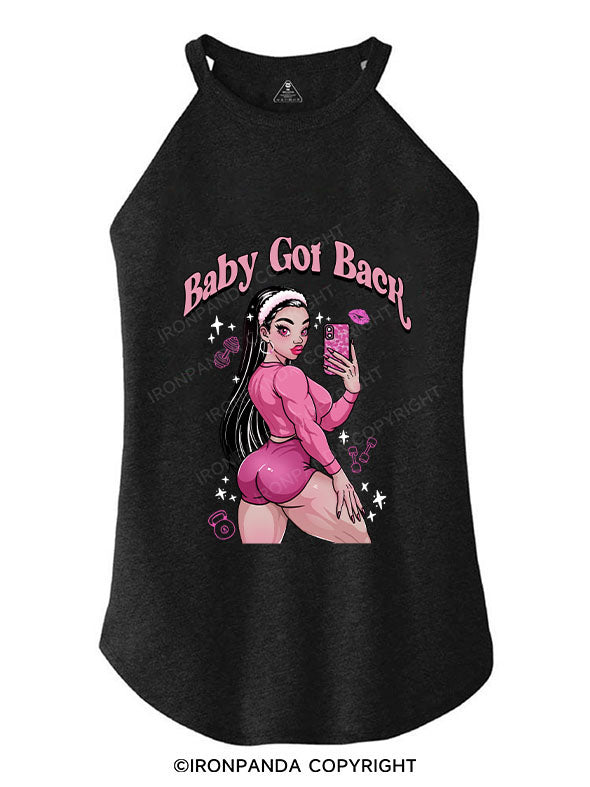 BABY GOT BACK TRI ROCKER COTTON TANK