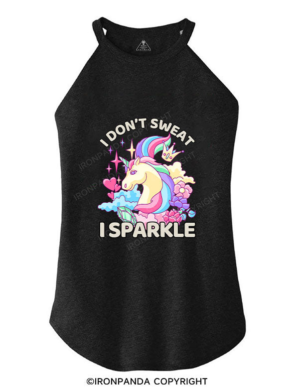I DON'T SWEAT I SPARKLE TRI ROCKER COTTON TANK