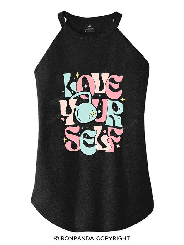 LOVE YOURSELF TRI ROCKER COTTON TANK