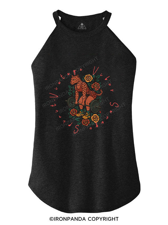 VINTAGE VIBES, SAVAGE SPIRIT TRI ROCKER COTTON TANK