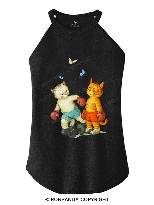 STAY FOCUSED NO TIME FOR DISTRACTIONS TRI ROCKER COTTON TANK