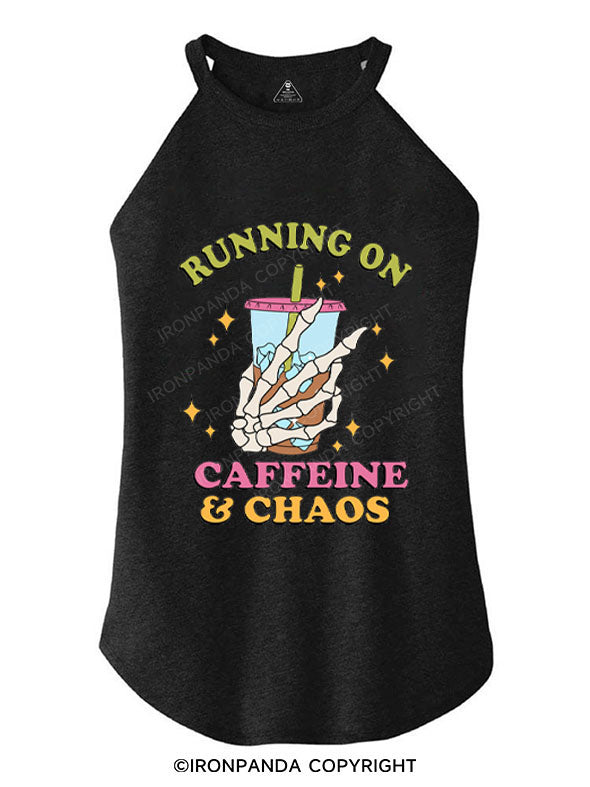 RUNNING ON CAFFEINE & CHAOS TRI ROCKER COTTON TANK