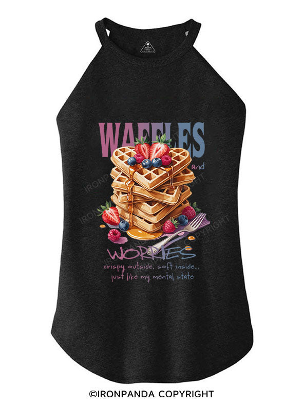 WAFFLES AND WORRIES TRI ROCKER COTTON TANK