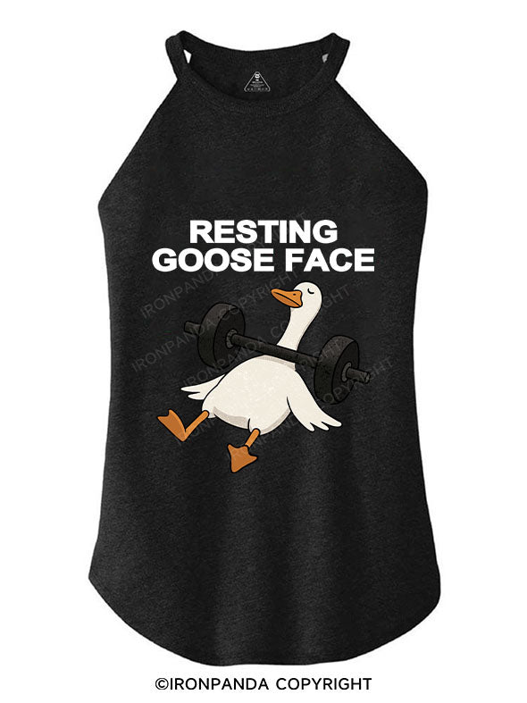 RESTING GOOSE FACE TRI ROCKER COTTON TANK