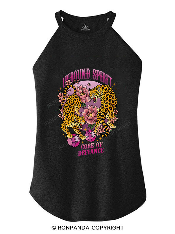 UNBOUND SPIRIT CORE OF DEFIANCE TRI ROCKER COTTON TANK